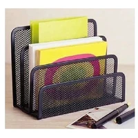 iron mesh three layer business document tray book magazine stand office desktop files organizer home bookends letter sorter