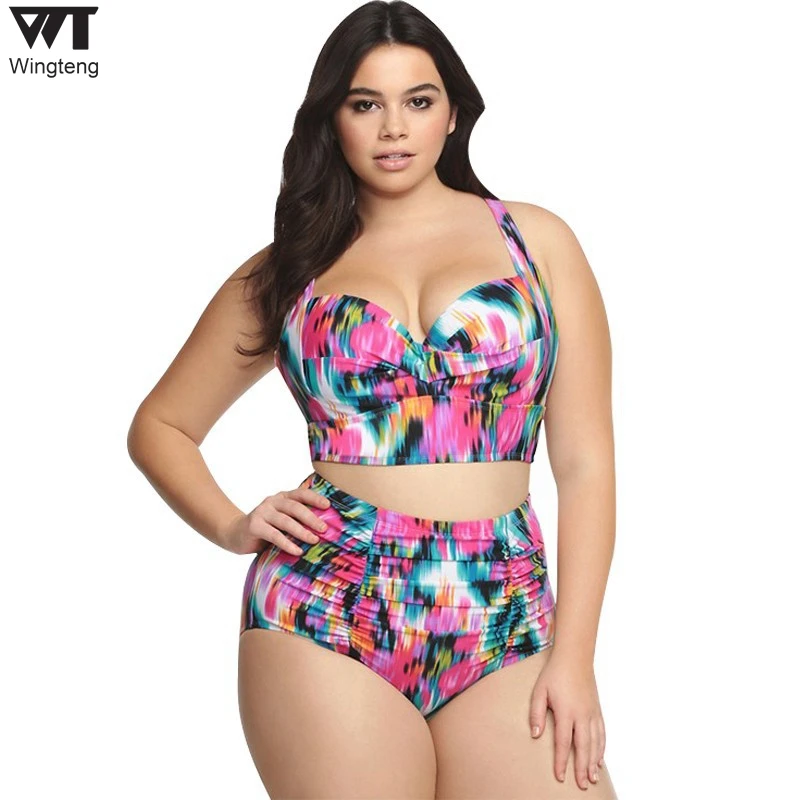 

Solid high waist Bikinis Brazilian Bikini Set plus size 5xl Swimwear female push up Swimsuit women biquine Bathing Suits