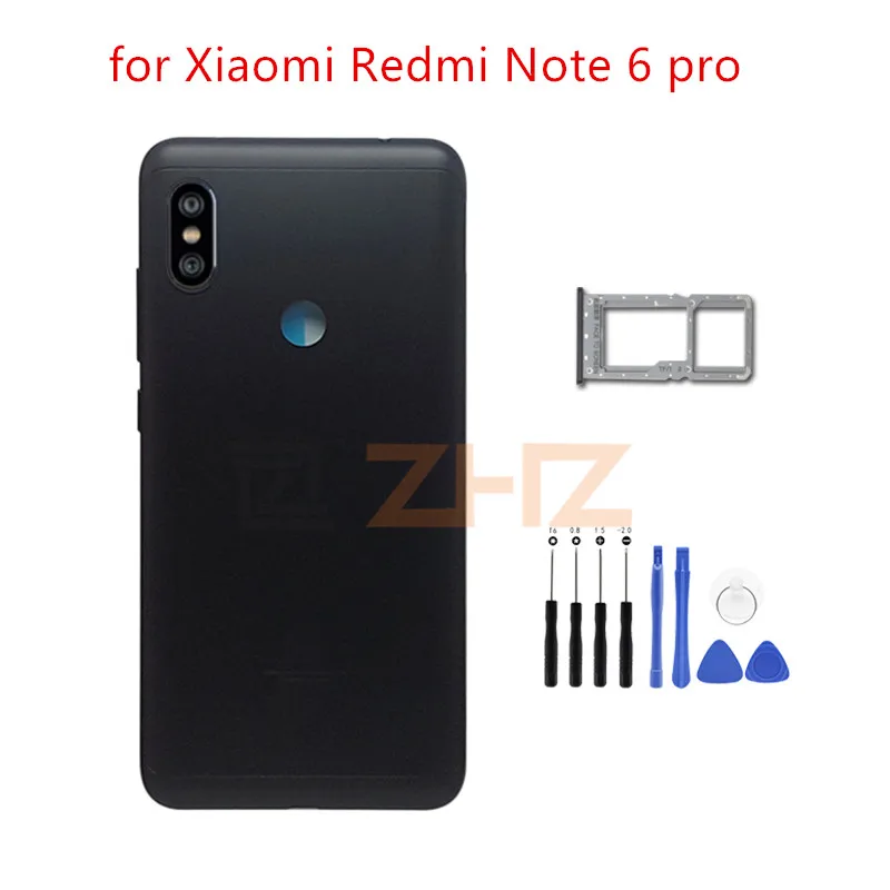 Задняя крышка батарейного отсека для Xiaomi Redmi Note 6 Pro металлическая дверная камера