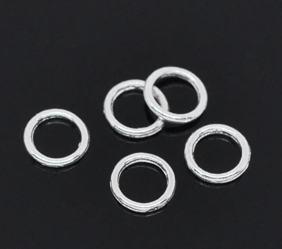 

DoreenBeads, Цинковый металлический сплав, фотокольца, круглые серебряные покрытые покрытием 6 мм (2/8 дюйма), диаметр 150 шт.