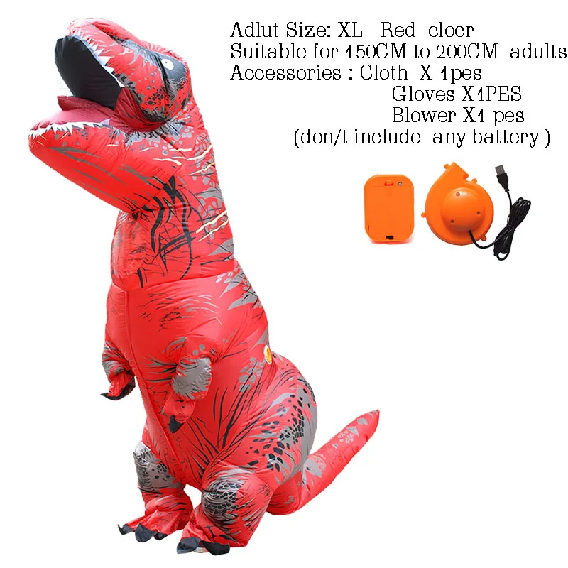 Adult Size T-rex динозавр надувной костюм deguisement Хэллоуин pour animaux Косплей маскарадный костюм динозавр - Цвет: Adult Size