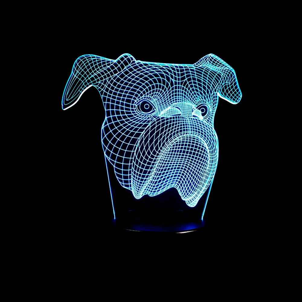 Большая собака сенсорный сенсор Новинка Акриловый 3D светодиодный ночник для Bady