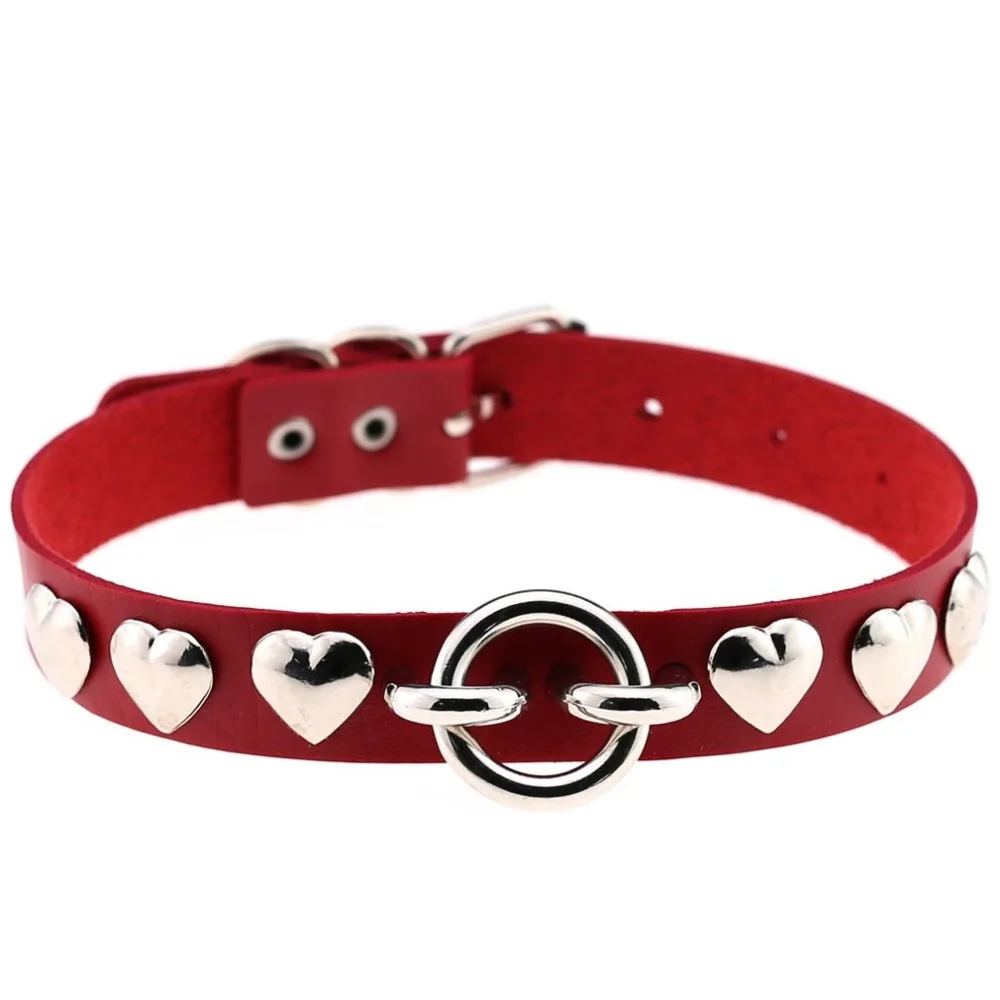 Женский кожаный ошейник Goth Belt черный из искусственной кожи с пиками в форме