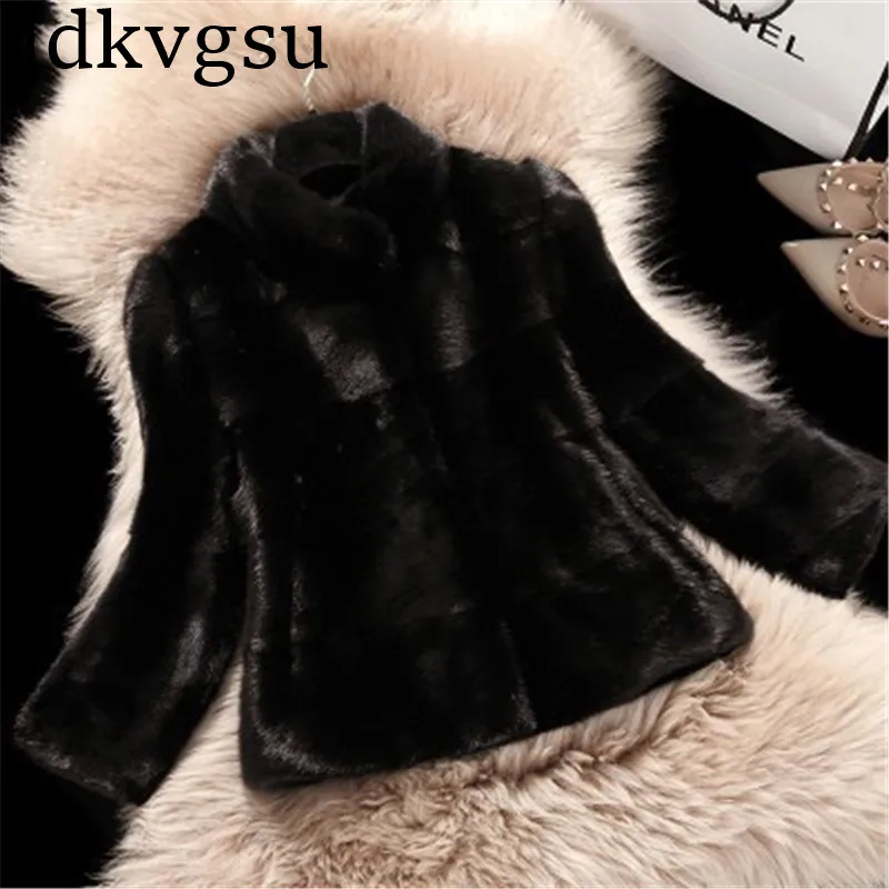 Women Autumn& Winter High Quality Faux Fur Basic Jacket Coat Female Overcoat Sweet Outerwear& Coats Plus Size Tops A1486