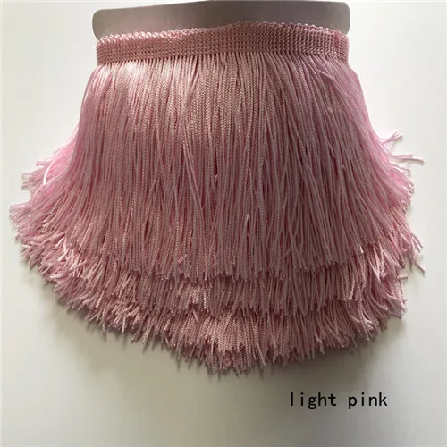 light pink SASKIA 10 метров 9 см длинная кружевная отделка лента Материал кисточка бахрома отделка шитье Сделай Сам латинское платье занавеска ткань аксессуар 3,54" - Цвет: light pink