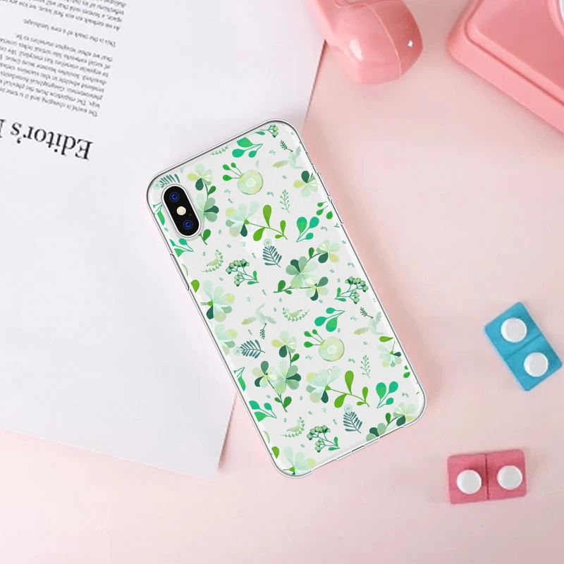 Симпатичный чехол для телефона с цветочным рисунком листом клевера iPhone 5 Женский