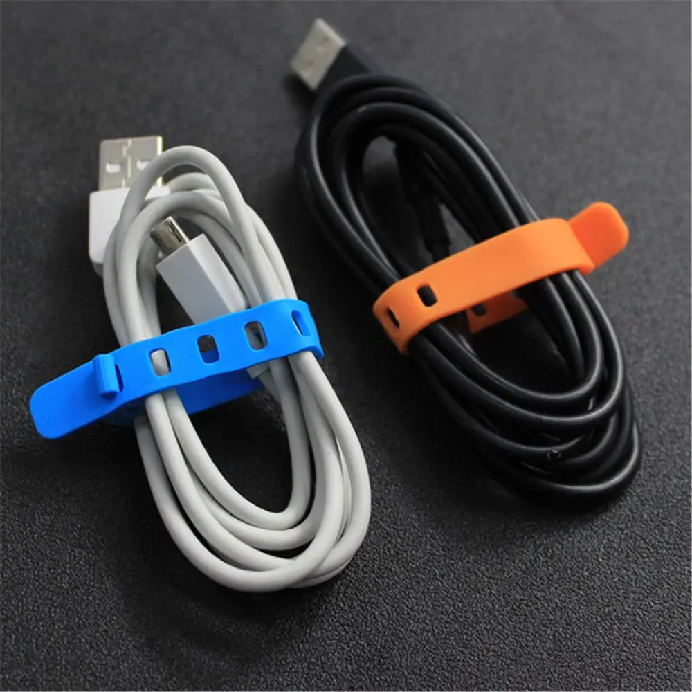 10pcs Silicone Cable Winder Organizer Wire Wrapped Cord Earphone Desk Storage Line Holder Office Set Accessories | Канцтовары для