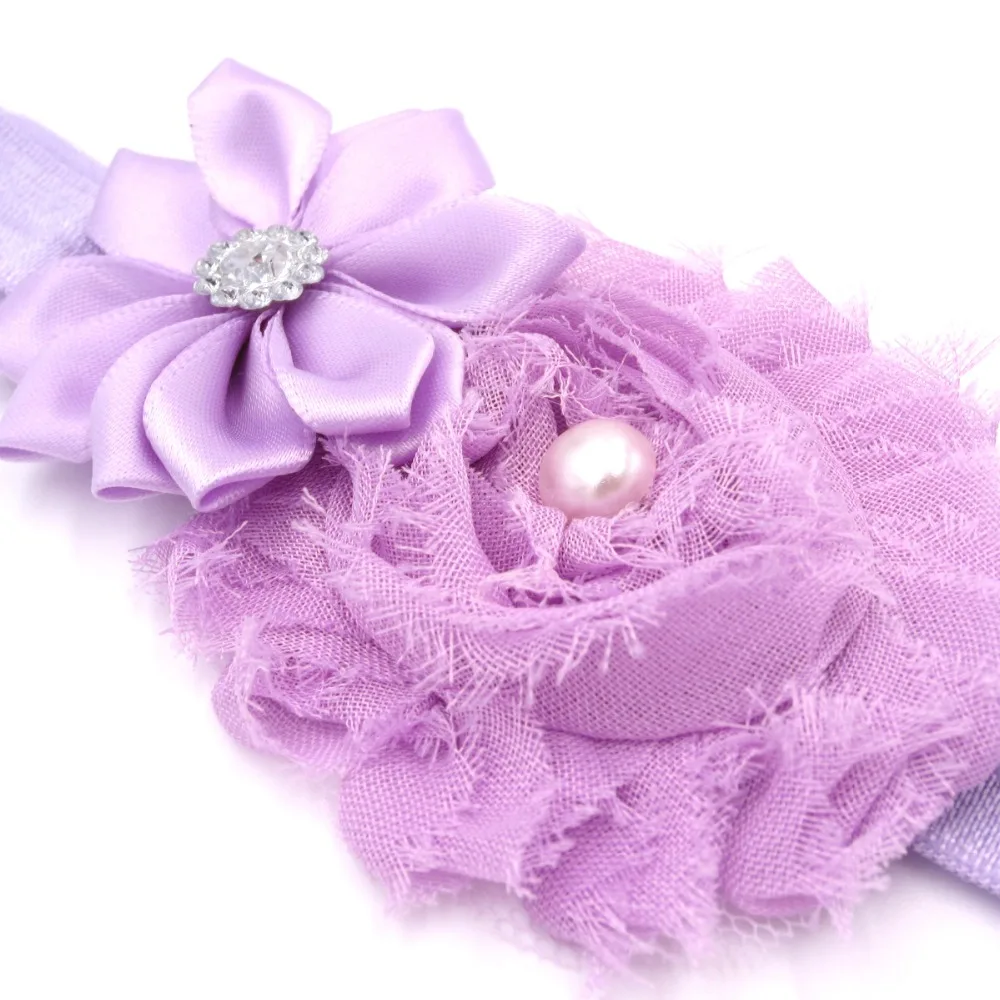Ободок на голову для девочек фиолетовое ожерелье с жемчугом повязка цветами