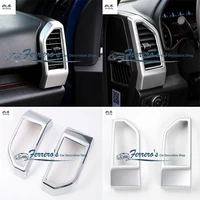 2pcslot abs chrome front both side car air conditioner outlet decoration cover for 2015 2016 2017 ford f150