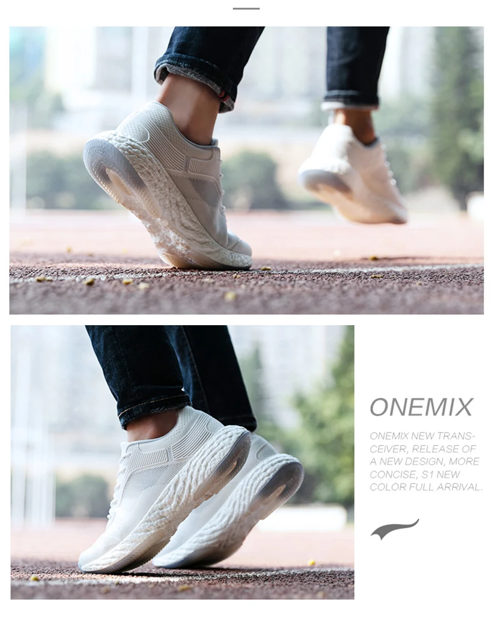 Onemix мужские кроссовки для женщин черные сетчатые дышащие Дизайнерские кроссовки для бега уличные спортивные Прогулочные кроссовки