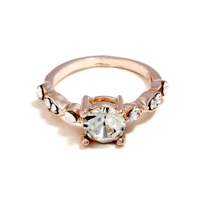 2018 Австрийские кристаллы кольцо из розового золота Цвет цветок bague Обручение anillos
