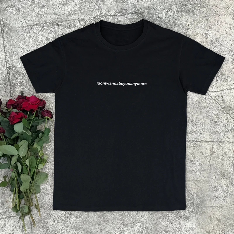Billie Eilish Футболка женская idontwannabeyoumore черная футболка я не хочу быть вами больше Топ унисекс 90s модные футболки топы