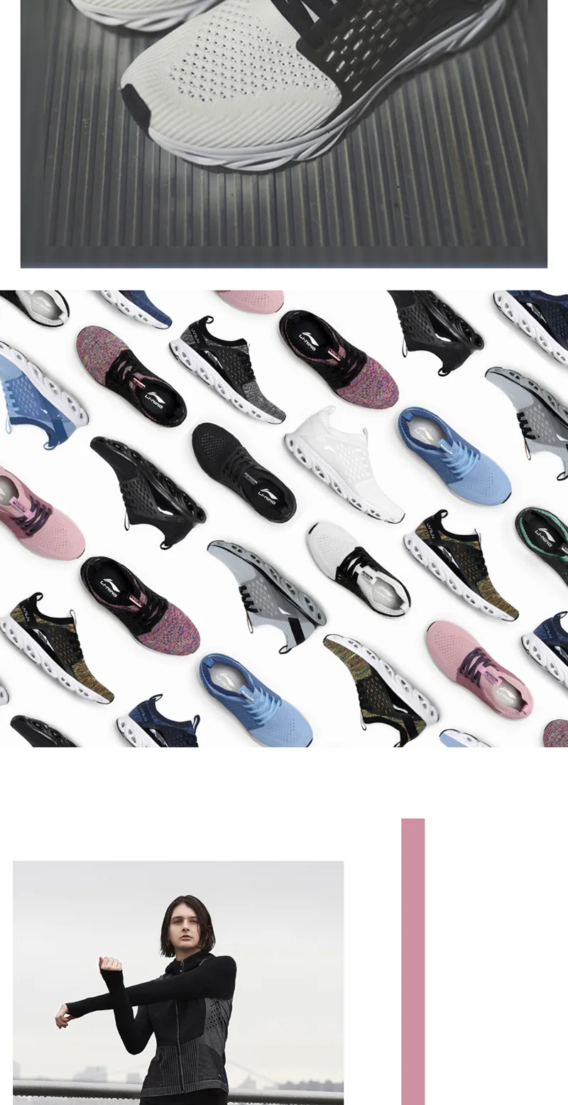 Li-Ning/женские кроссовки для бега с подушкой из дышащей пряжи; спортивная обувь; кроссовки; ARHN136 XYP715