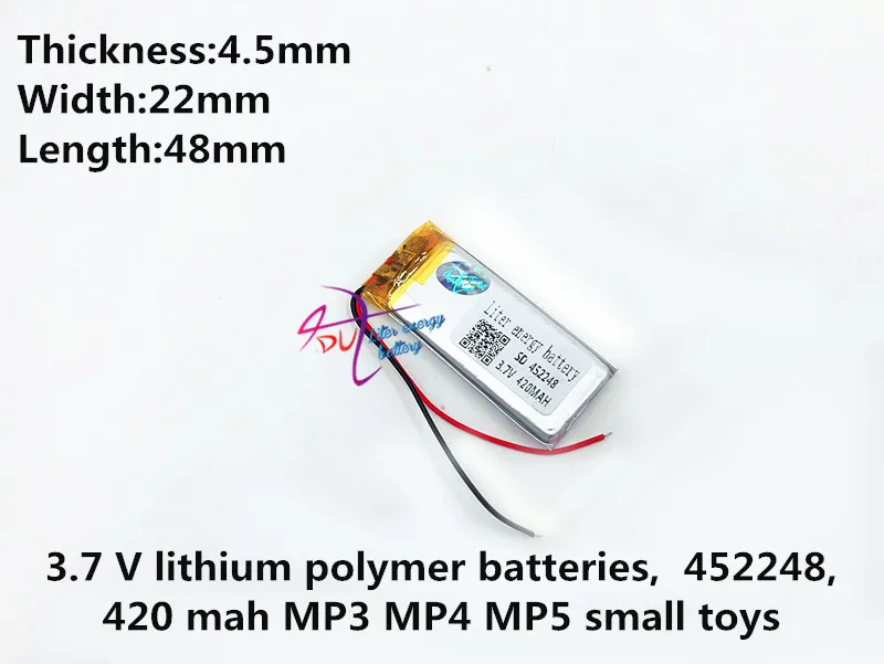SD452248 литий-полимерный аккумулятор 452248 420mAh 3 7 v lipo аккумуляторная батарея