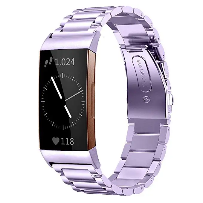 Браслет из нержавеющей стали для часов Fitbit Charge 3 металлический ремешок наручных