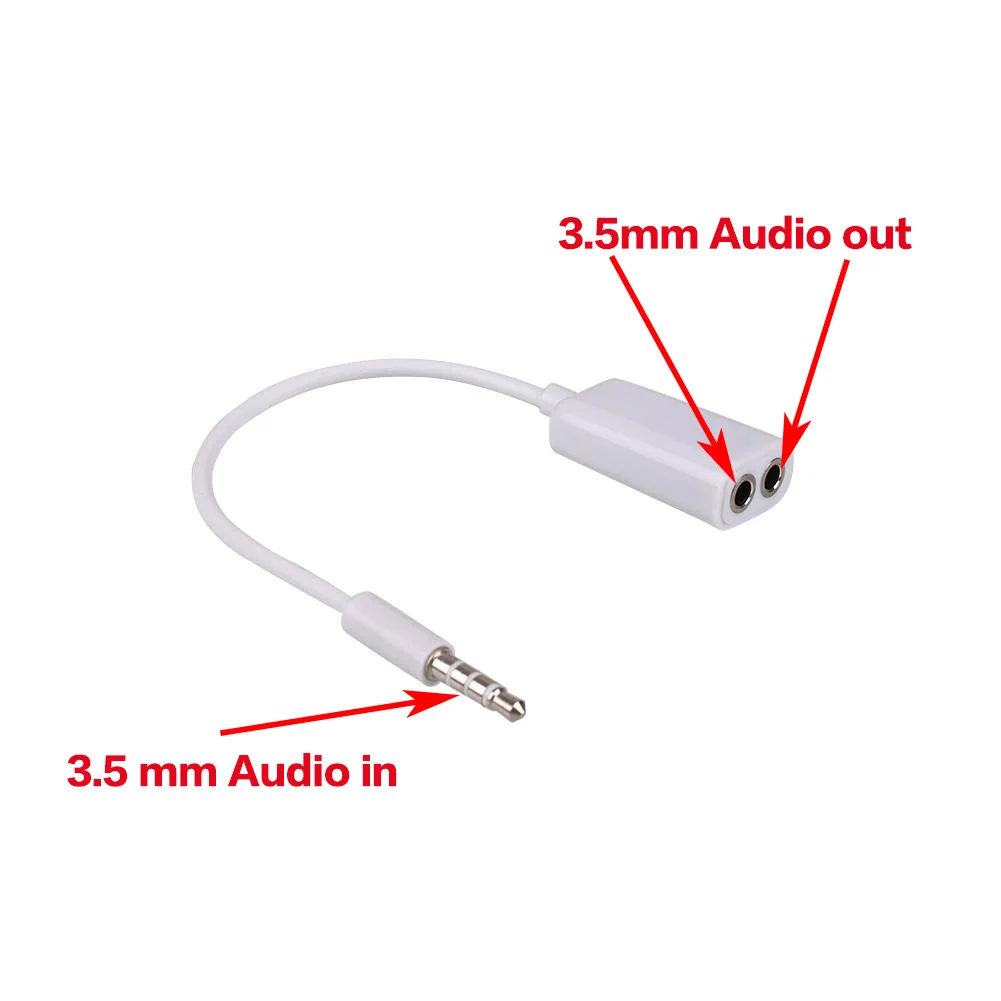 3 5 мм Универсальный аудио кабель белый двойной наушник с разветвителем адаптер