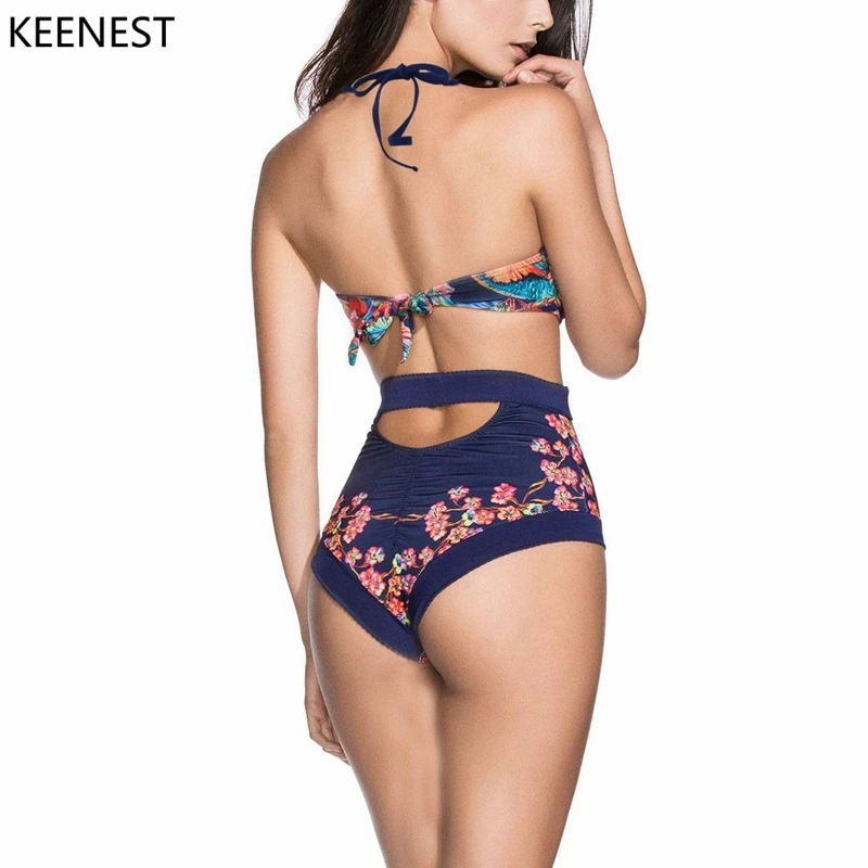 KEENEST Sexy Push Up Print One Piece Swimsuit Women Summer Beachwear Swimwear Plus Size | Спорт и развлечения