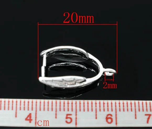DoreenBeads Медный кулон зажимы и застежки для подвески серебряный цвет 20 мм (6/8 &quot) x 10