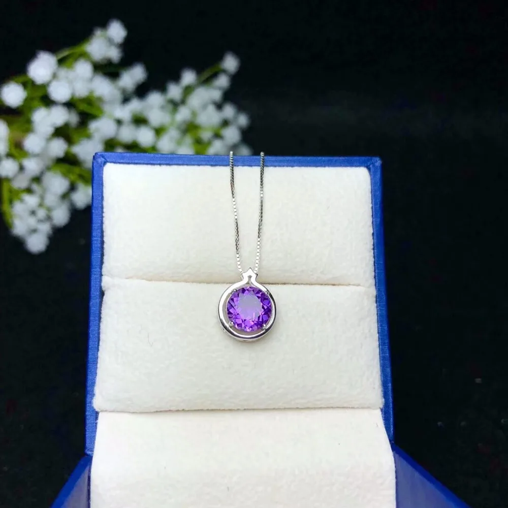 KJJEAXCMY boutique jewels 925 инкрустация из чистого серебра ожерелье натурального аметиста +
