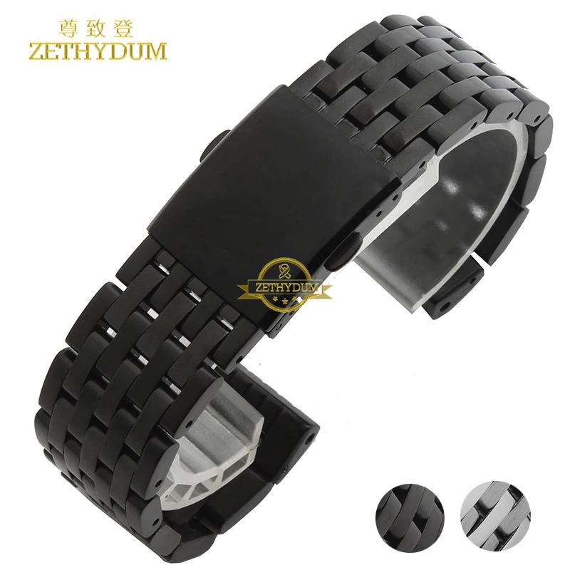 Браслет из нержавеющей стали твердого металла ремешок 24 26 28 30 мм ремни для