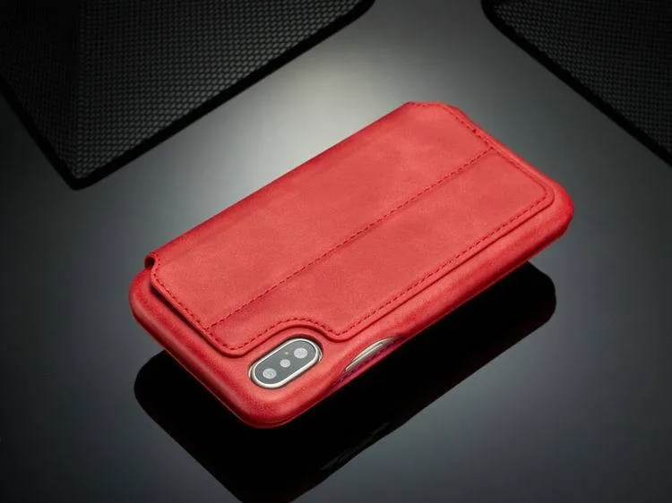 Fundas чехол для iphone 7 XR X XSMAX XS, роскошный флип-чехол для телефона, кожаная сумка для iphone 6, 6 S, 8 plus, чехол-книжка с подставкой для карт, задняя крышка