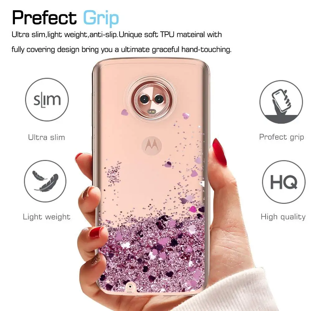 Блестящий чехол для Motorola G5S Plus блестящий жидкий зыбучий песок мягкий из ТПУ с