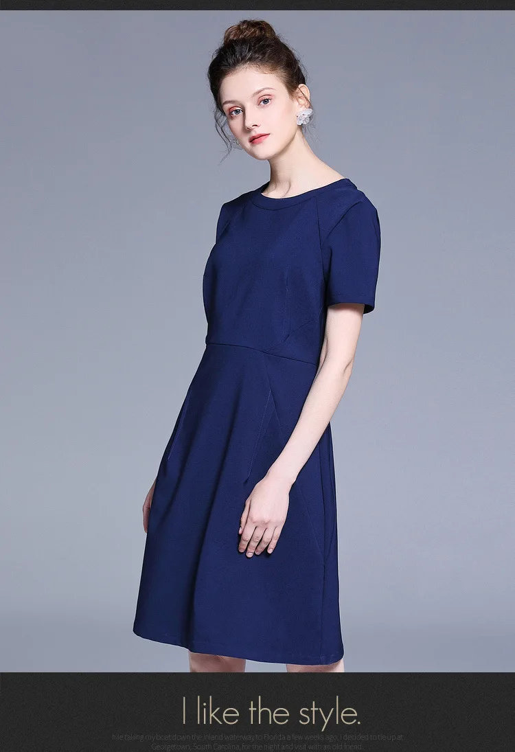 Женское цельнокроеное платье Roupas Feminina формальное с круглым вырезом простое