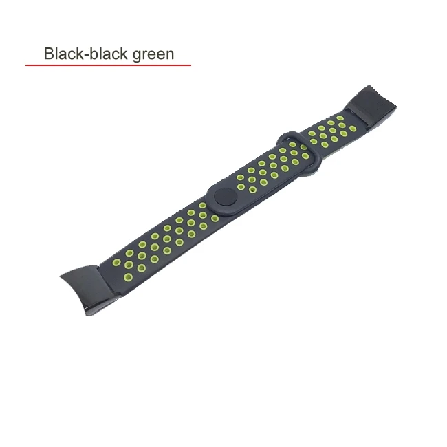 black-black green Силиконовый металлический ремешок для huawei Honor Band 4, резиновый браслет, браслет из нержавеющей стали, браслет huawei Band 4, аксессуары для браслетов - Цвет: black-black green