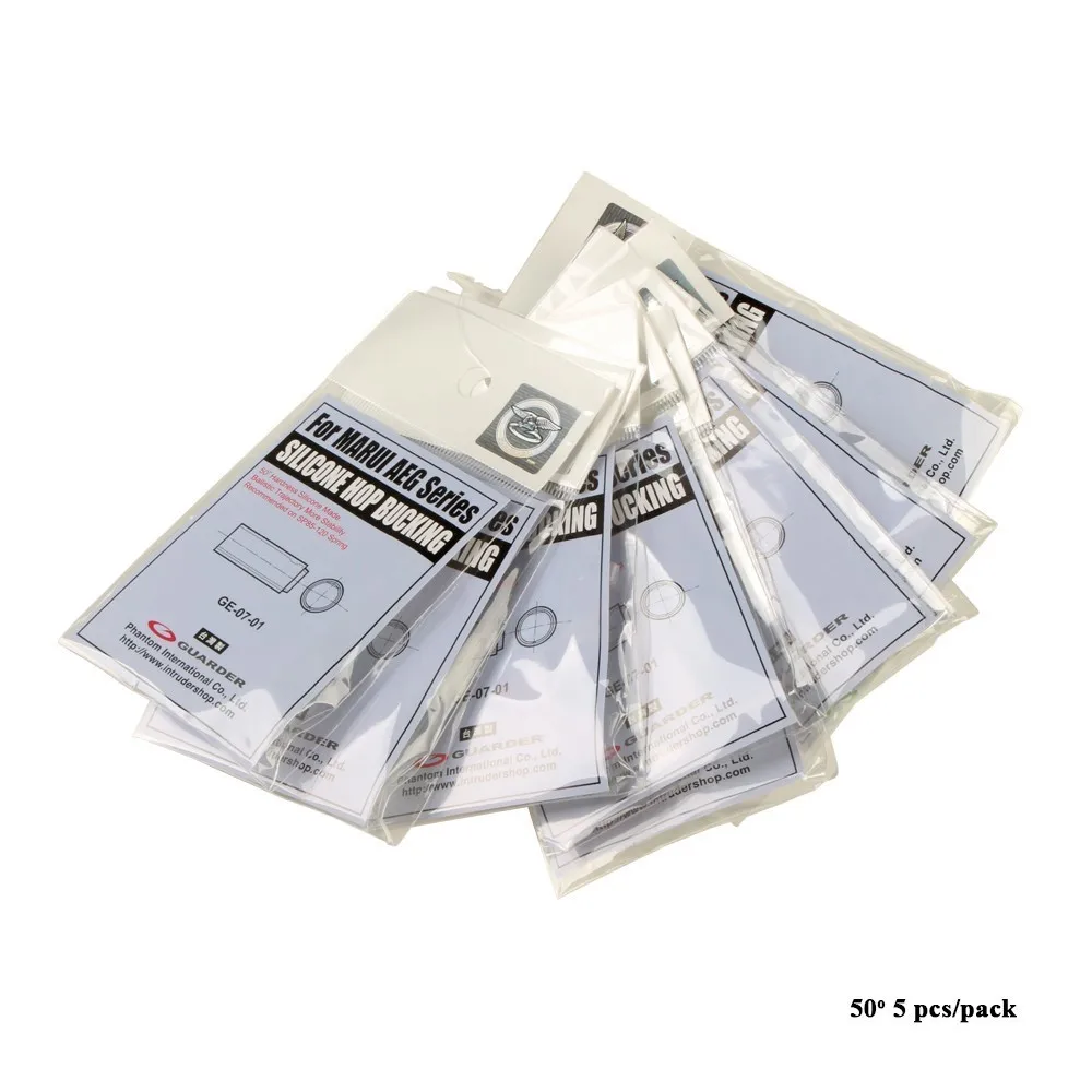 50 Hardness 5pcs Армия Подлинная Тайвань Guarder Улучшенная хоп Up Bucking type 70 50 твердость черный/прозрачный страйкбол AEG Охота Пейнтбол Аксессуары - Цвет: 50 Hardness 5pcs
