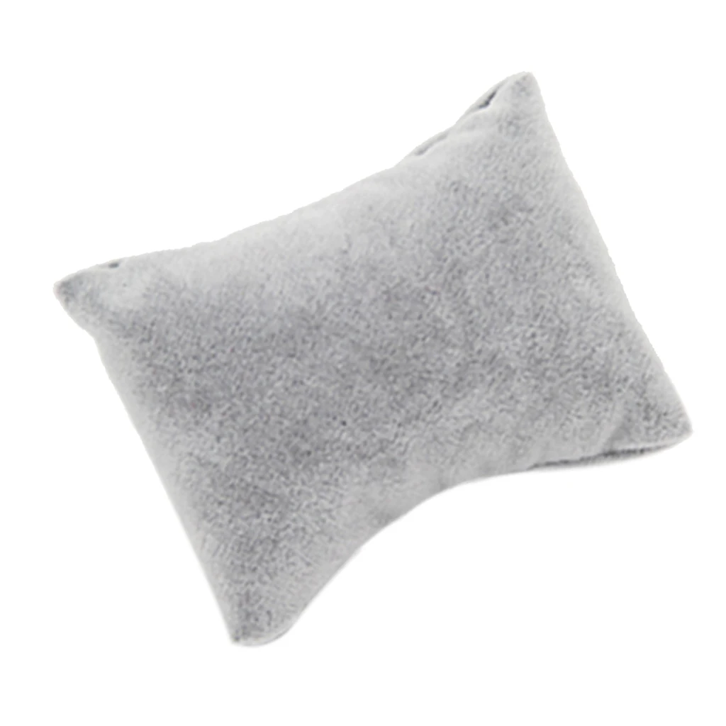 

5pcs Gray Velvet Pillow Bracelet Watch Bangle Jewelry Display Stand Set
