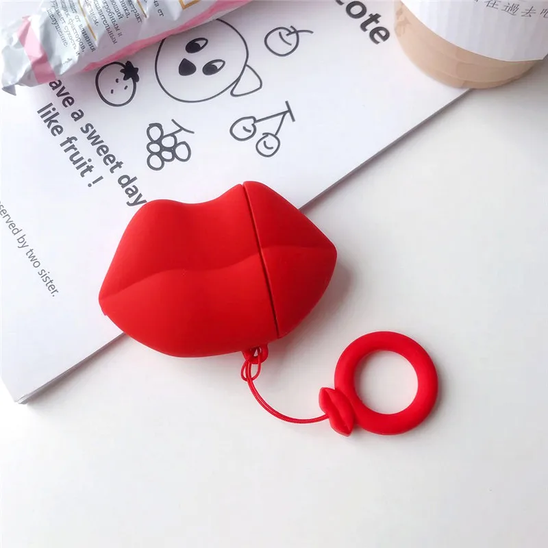 3D силиконовый чехол для наушников Airpods ударопрочный защитный брелка аксессуары