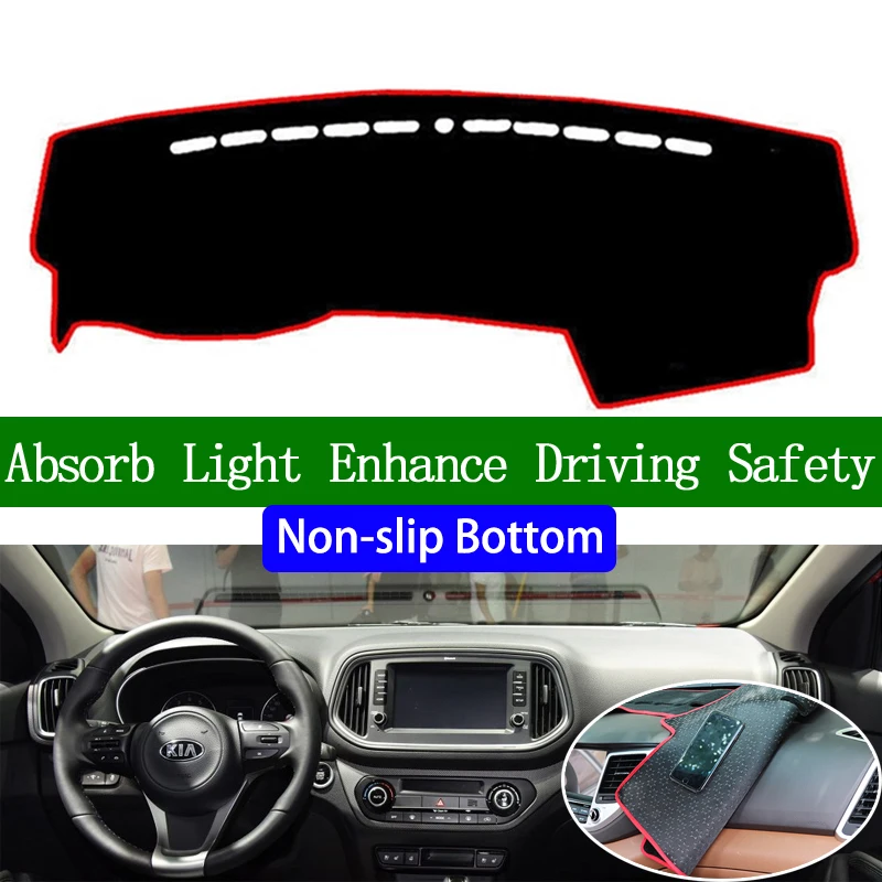 

For Kia KX3 2015 2016 2017 2018 2019 Non-slip Bottom Dashboard Cover Car Decals Car Stickers Interior Car Accessories