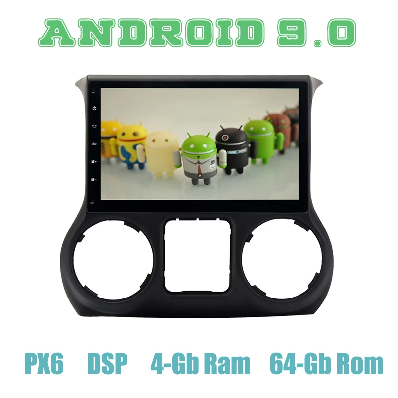 10," ips Android 9,0 Автомобильный gps радио для jeep wrangler 2011- с PX6 DSP 4+ 64GB авто стерео Мультимедиа