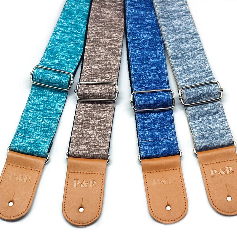 

Summer New Guitar Strap 5CM Double Breathable Blue Green Gray Brown