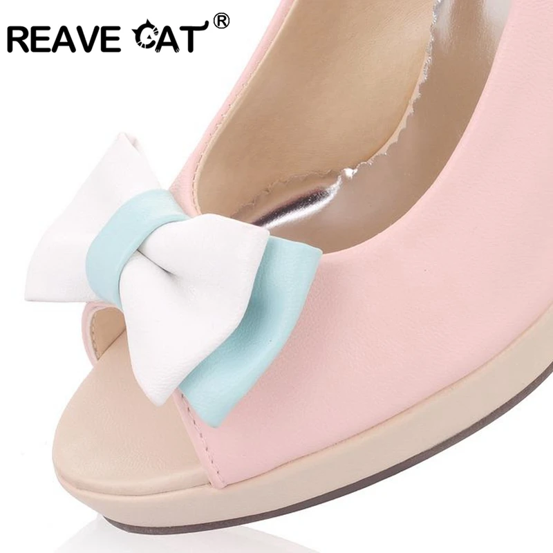 Женские туфли на высоком каблуке REAVE CAT новые весенние лодочки платформе с