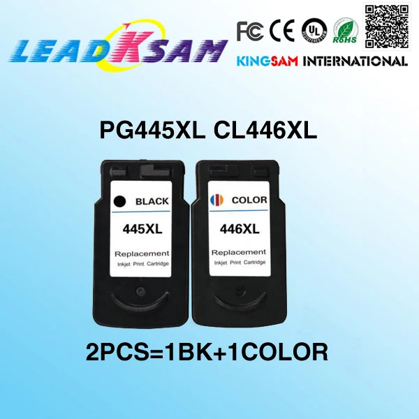 2x для чернильных картриджей PG445 CL446 совместимых с PIXMA ip2810 mg2410 mg2510 PG 445 CL 446 XL |