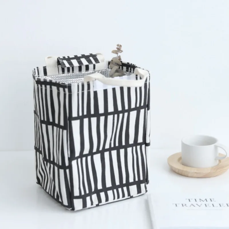 

Geometric Pattern Lunch Bag Picnic Lunch Box Bag Thermal Insulation Bento Pouch Travel Food Fruit Organizer