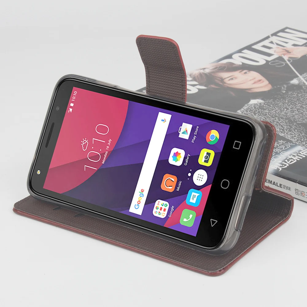 Чехол Filp для Alcatel One Touch Pixi 4 5045X кожаный бумажник телефона Idol 2 Mini Evolve 4037t чехол на