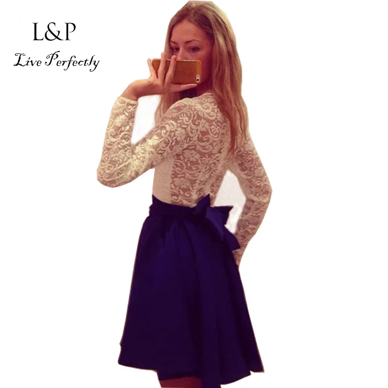 2015 весеннее белое кружевное платье для женщин модные вечерние платья с длинными