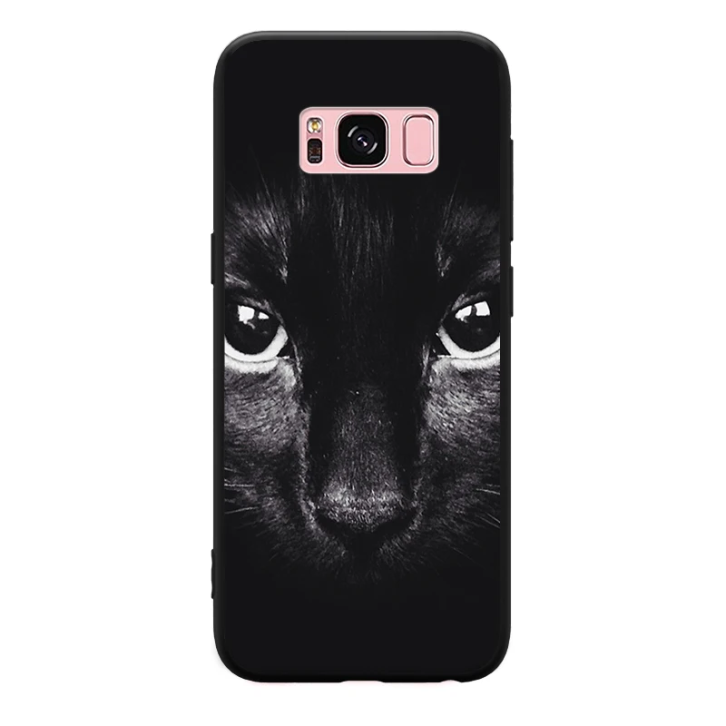 Amusing Cool Staring black cat Pattern For Samsung Galaxy A3 A5 A8 J3 J5 J7 Hard Phone Case | Мобильные телефоны и