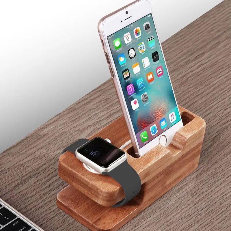 Бамбуковая деревянная зарядная станция для Apple Watch док зарядное устройство