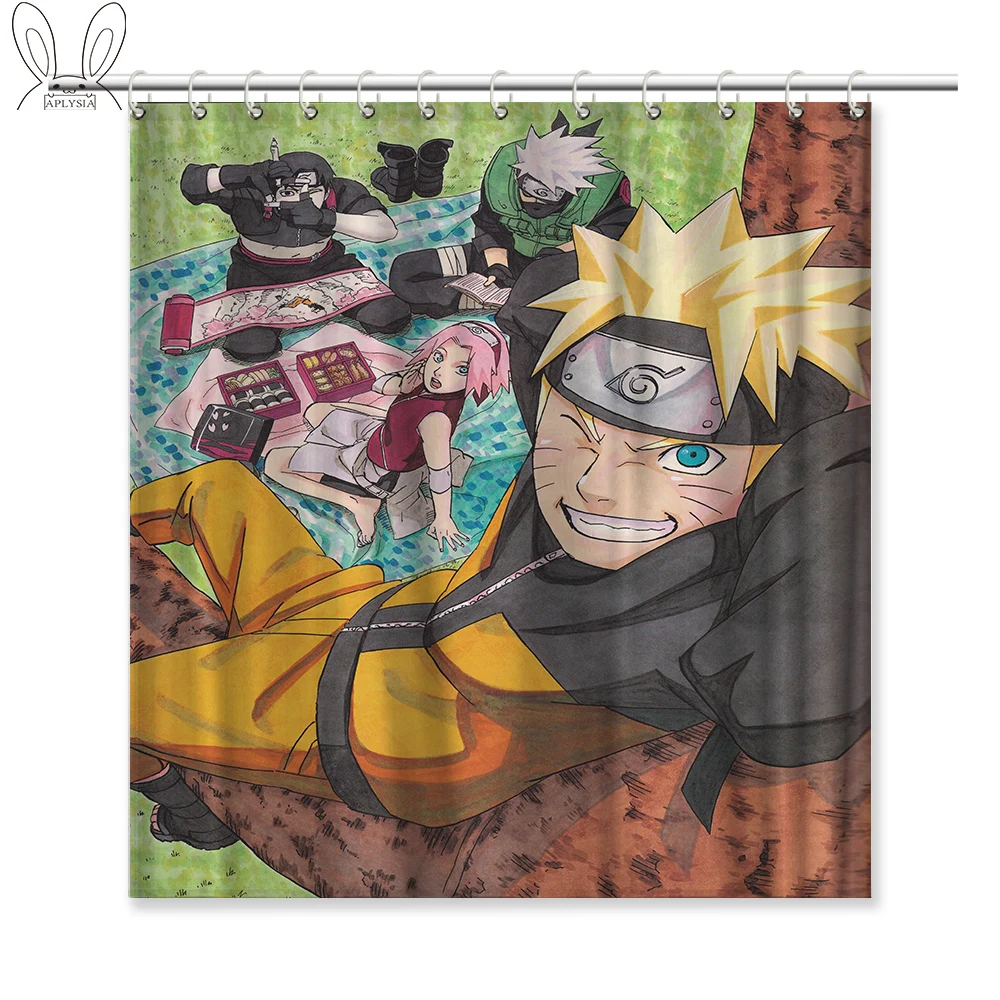 Декоративная занавеска для душа aplisia Naruto Seri 160x180 см, Экологичная водонепроницаемая ткань, индивидуальная занавеска для душа для дома
