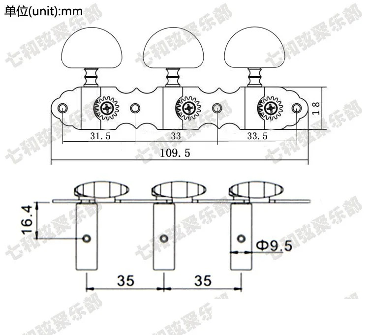 Набор из 2 предметов золотистые Классические гитарные колышки для настройки