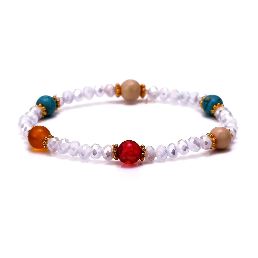 

5 Colors Bead Charm Bracelet for Women Diy Bracelet Bead Elastic Bead Bracelet Gift Elastic Bracelets Pulseras Mujer Berloque