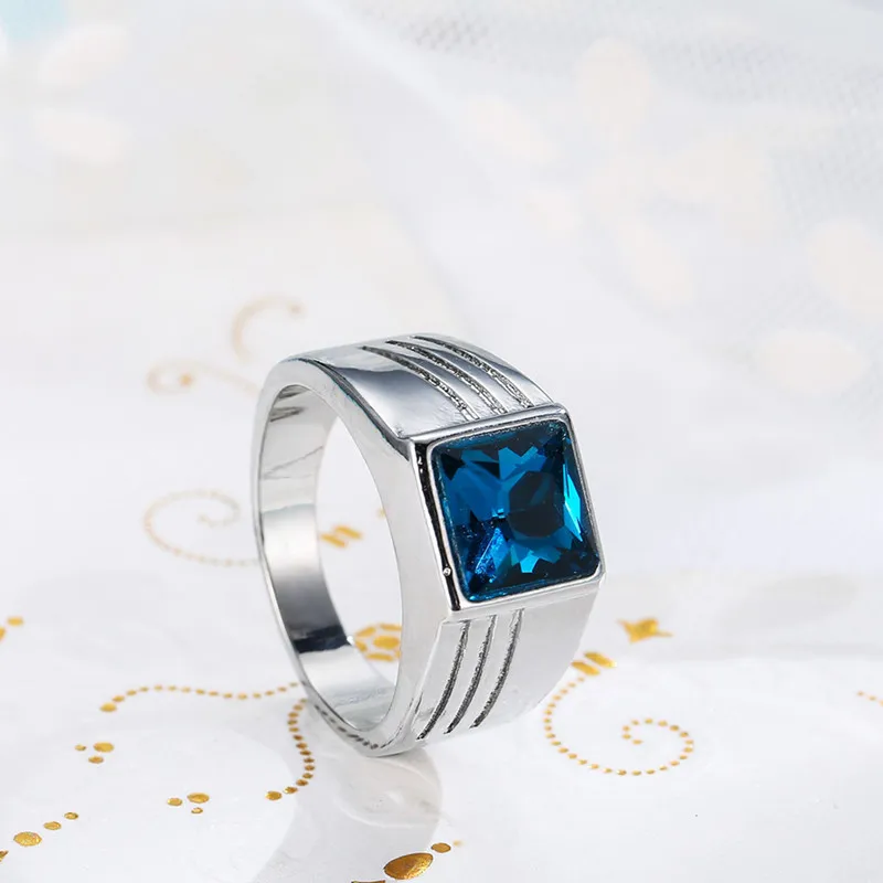 Модные синие кольца Everoyal с кристаллами для Мужчин Ювелирные изделия модные