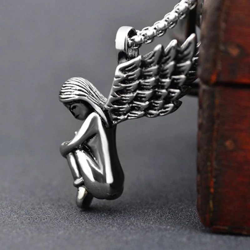 2018 ожерелье Женские Ювелирные тренды Ангел девушка титана Мужчины Женщины кулон