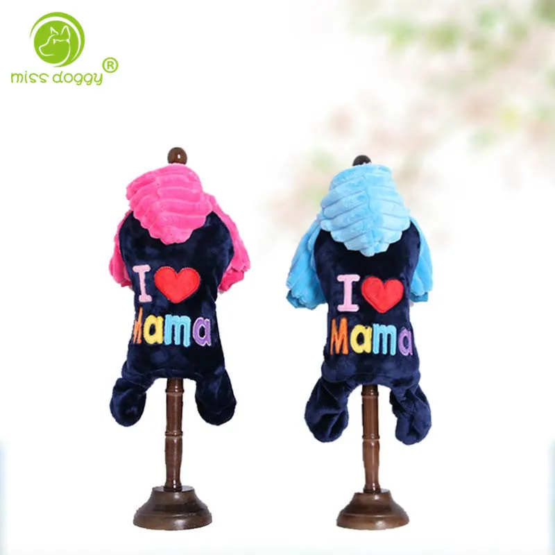 I Love Mama Letter Slogan Puppy Pet Dog Jumpsuit Coats Lovely Funny Autumn Winter Cat Coat Jacket Pants for Small Dogs 10A | Дом и сад