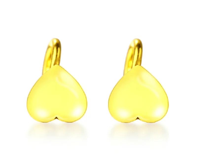 

Best 999 24k Yellow Gold Heart Stud Earrings 1.32g