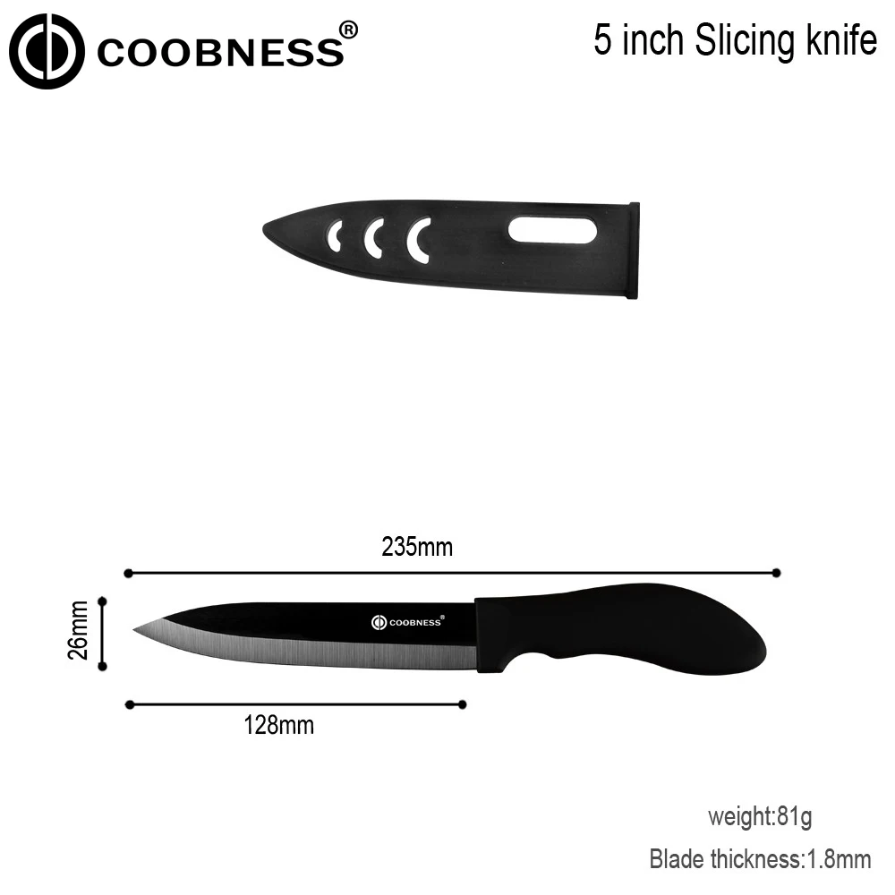 COOBNESS Керамические ножи Аксессуары для приготовления пищи одно черное лезвие кухонный нож 3 4 5 6 дюймов фрукты утилита нарезки шеф-повара нож подарок