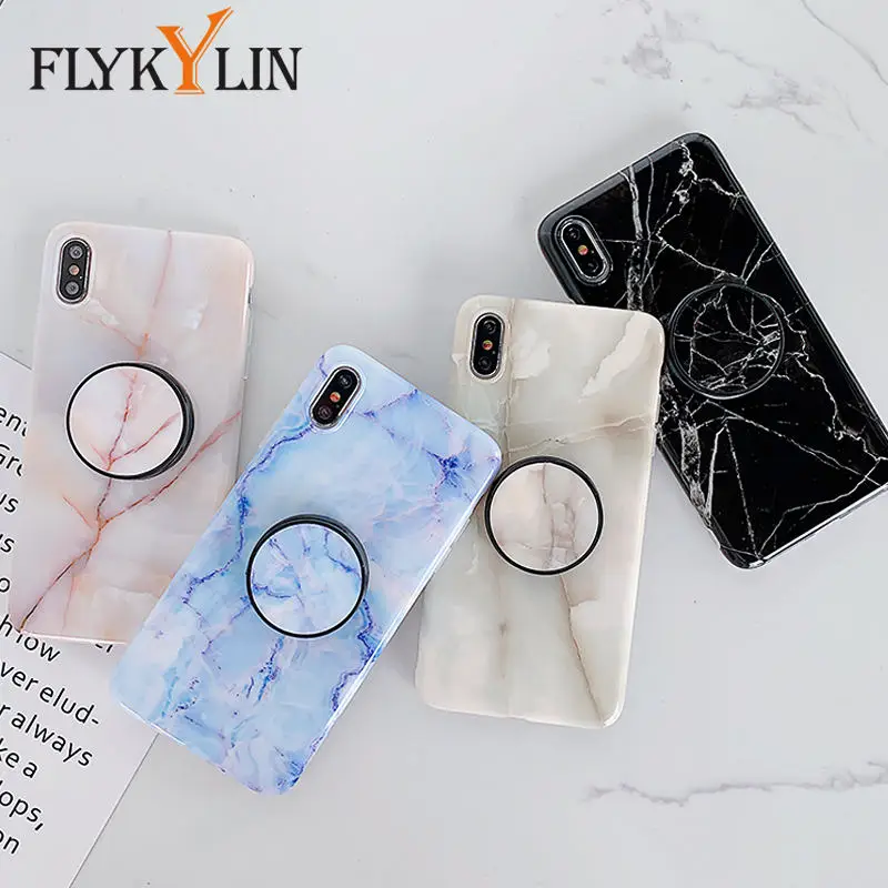 FLYKYLIN глянцевый мраморный чехол для iphone 6 S 7 8 Plus X XR XS Max Coque Ретро задняя крышка на